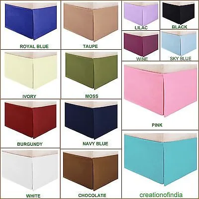 22 Inches Drop Bed Skirt Solid Purple Egyptian Cotton 1000TC