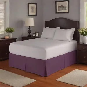 22 Inches Drop Bed Skirt Solid Purple Egyptian Cotton 1000TC