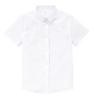 5 Pack Of Girls Easy Care Short Sleeve Shirts - White