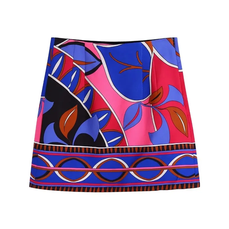Back to school outfit Sonicelife hoco dresses  Summer Dresses For Women 2024 Woman Skirt High Waist Mini Skirts Suits Vintage Summer Short Skirts Print Elegant Skirts Women Streetwear Wrap Skirt
