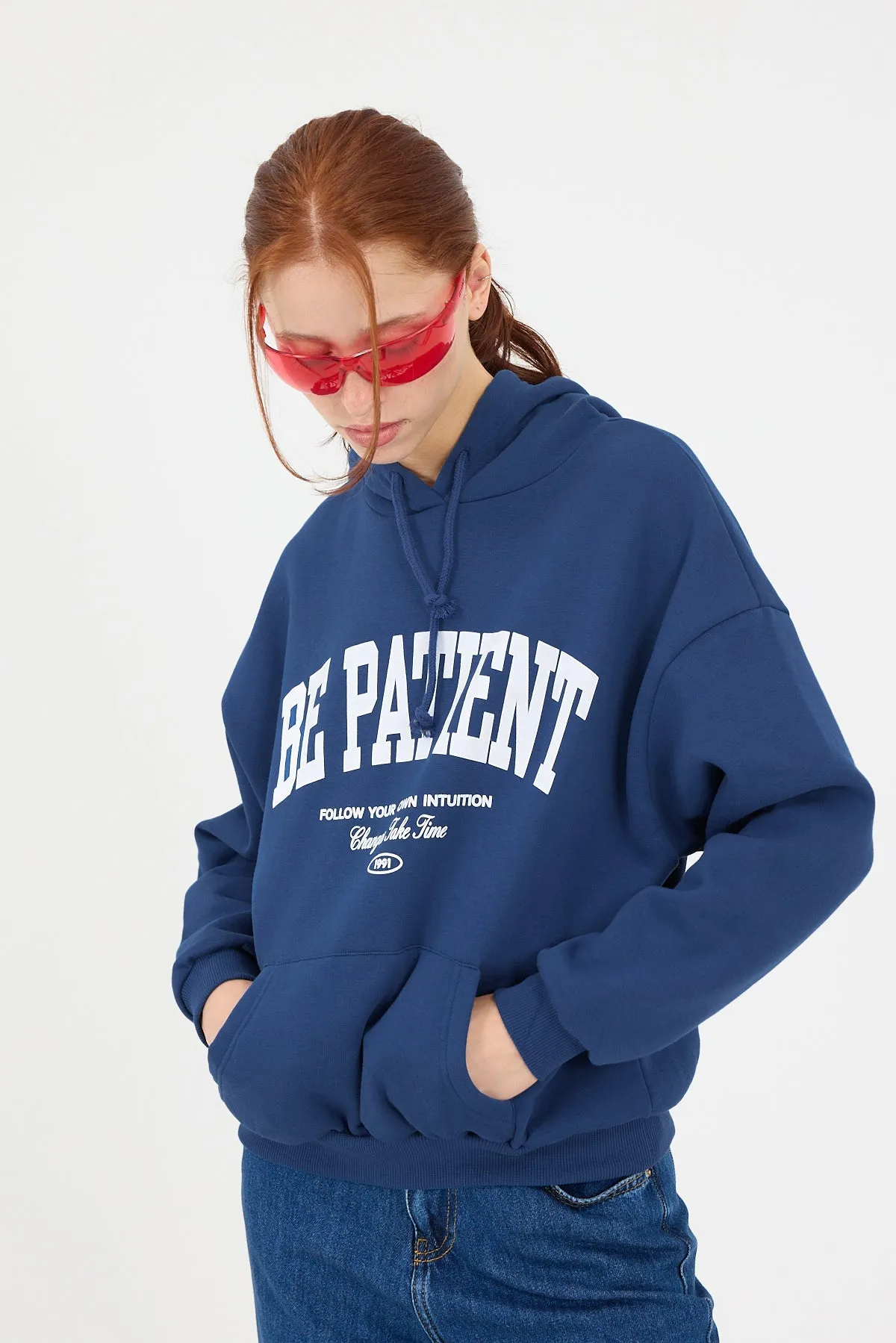 Be Happy Written Faded Effect Sweatshirt