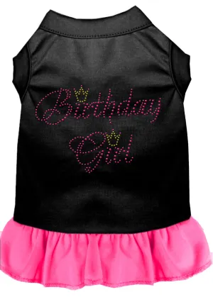 Birthday Girl Rhinestone Dress Black With Bright Pink Sm