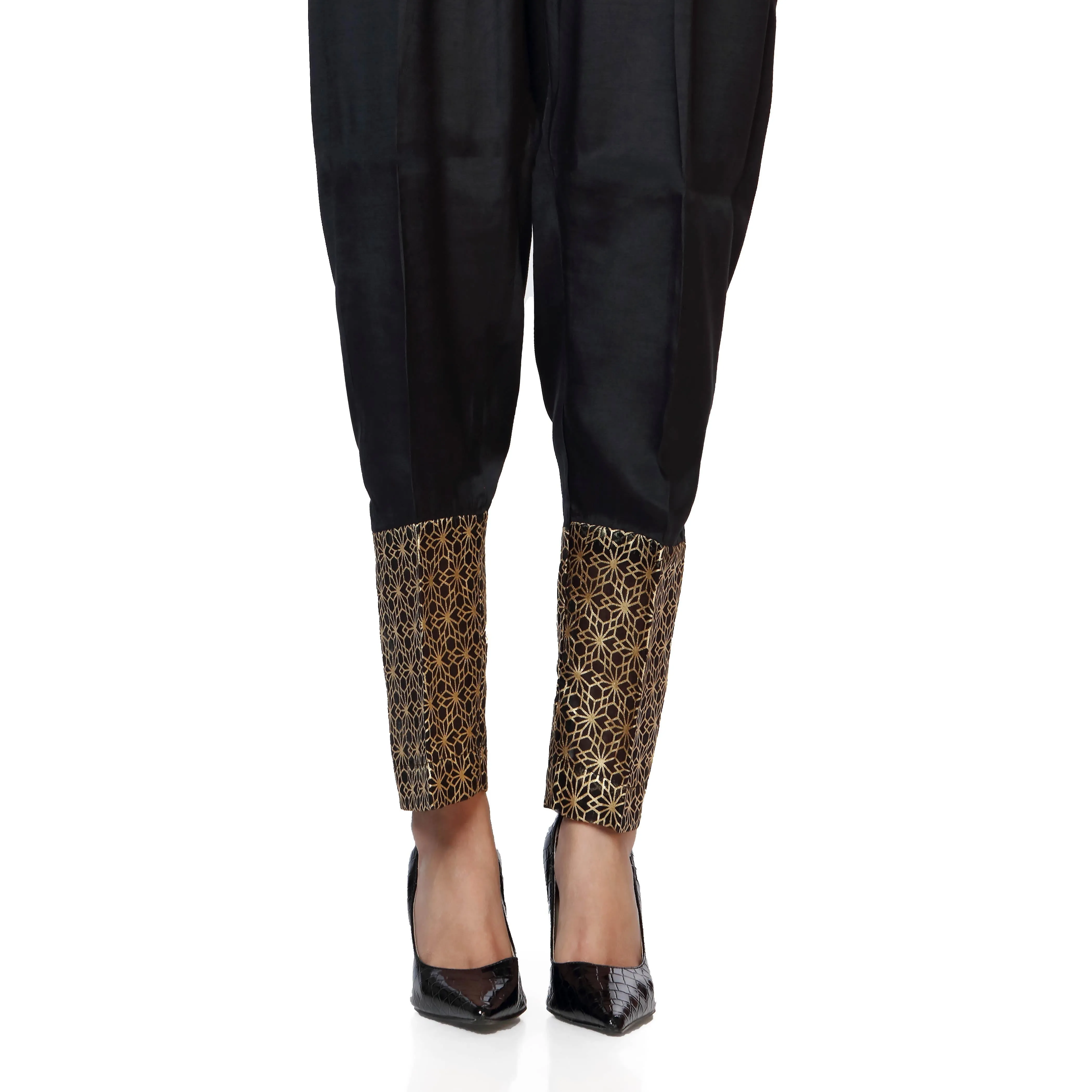 Black Raw Silk Slim Fit Trousers PW2503