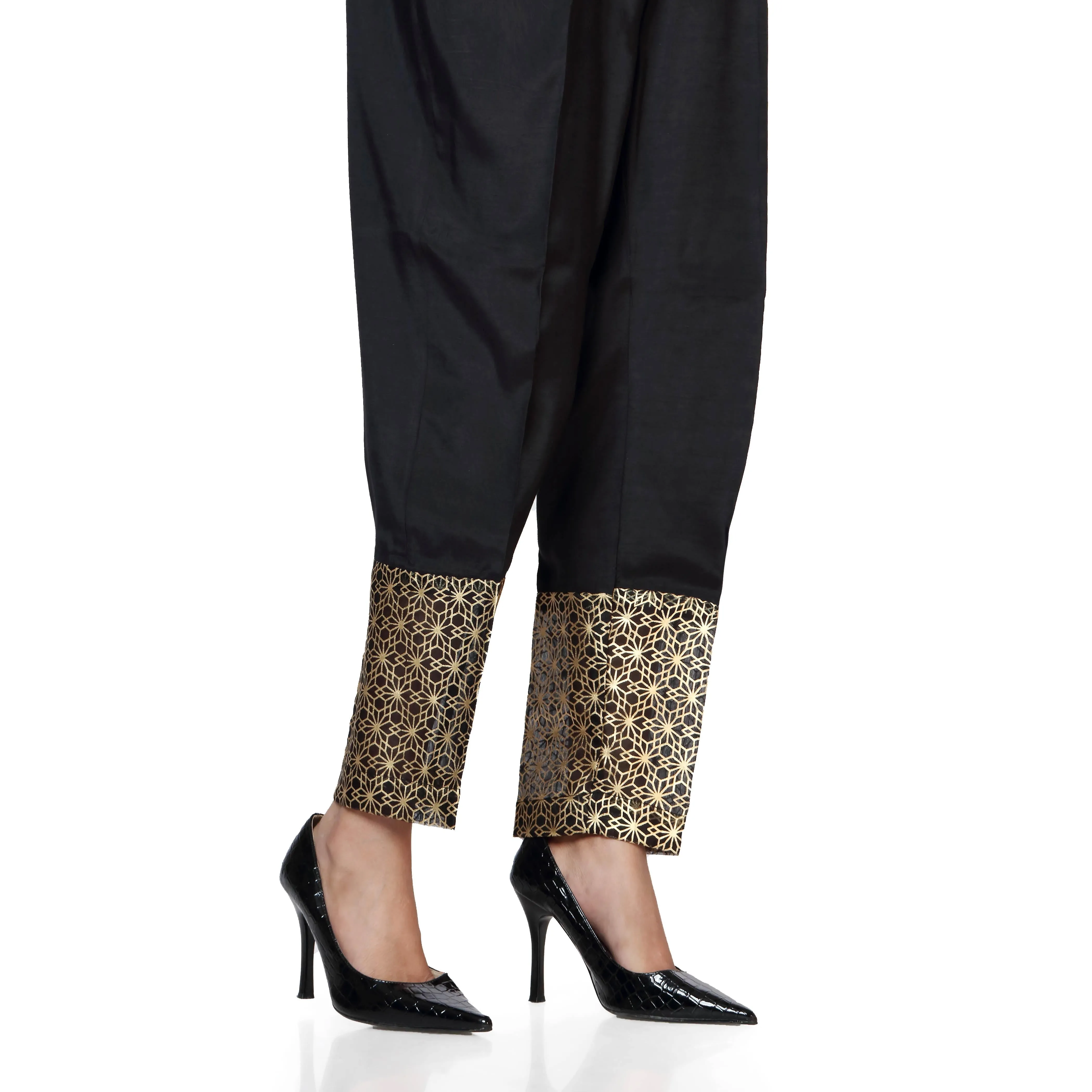 Black Raw Silk Slim Fit Trousers PW2503