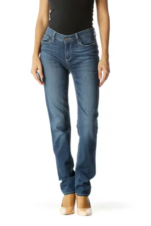 Blue Dark Wash Stretch Soft Skinny Pants