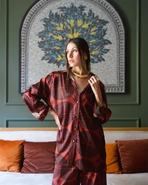 Brown Dahlia Over-sized Shirt