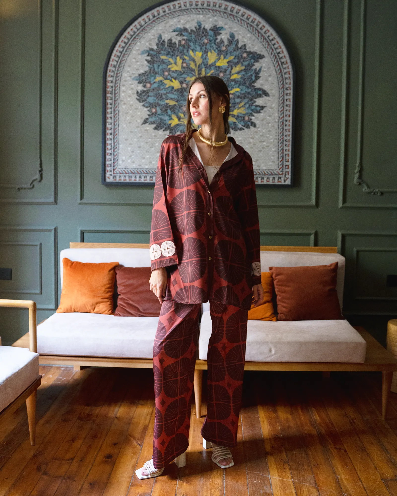 Brown Dahlia Over-sized Shirt