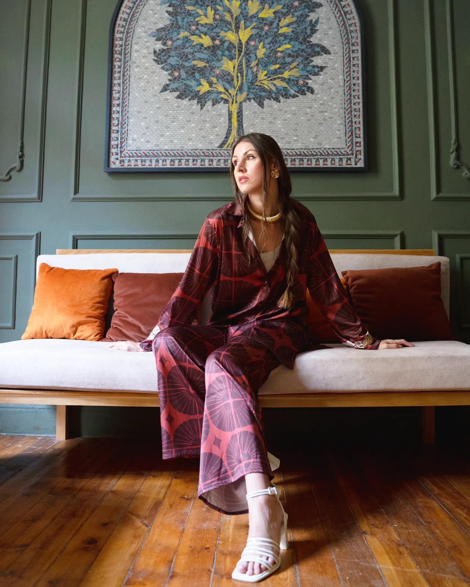 Brown Dahlia Over-sized Shirt
