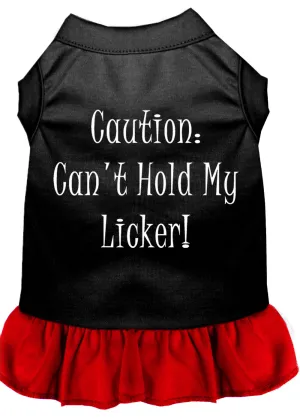 Can't Hold My Licker Screen Print Dress Black With Red Med