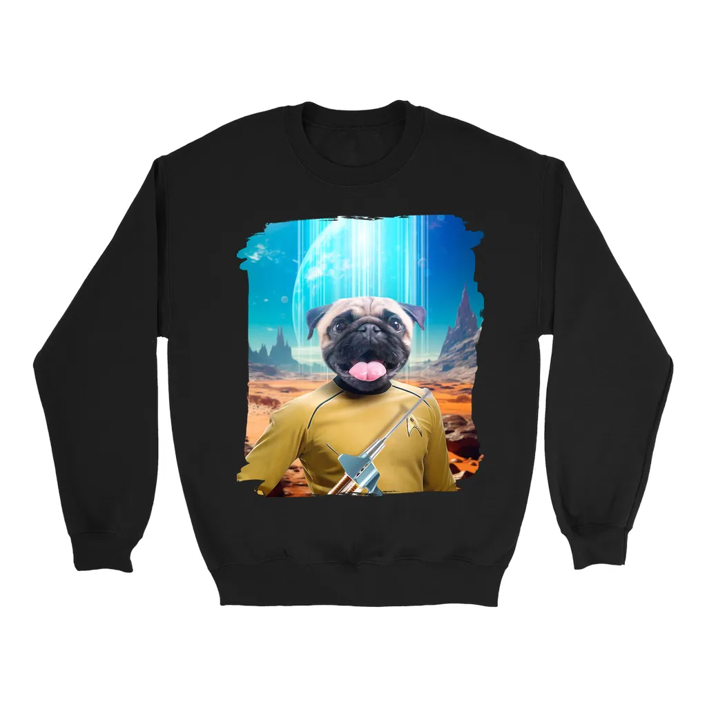 CAPTAIN QUIRK - BEAMING DOWN - Custom Pet Portrait Epic Sweatshirt