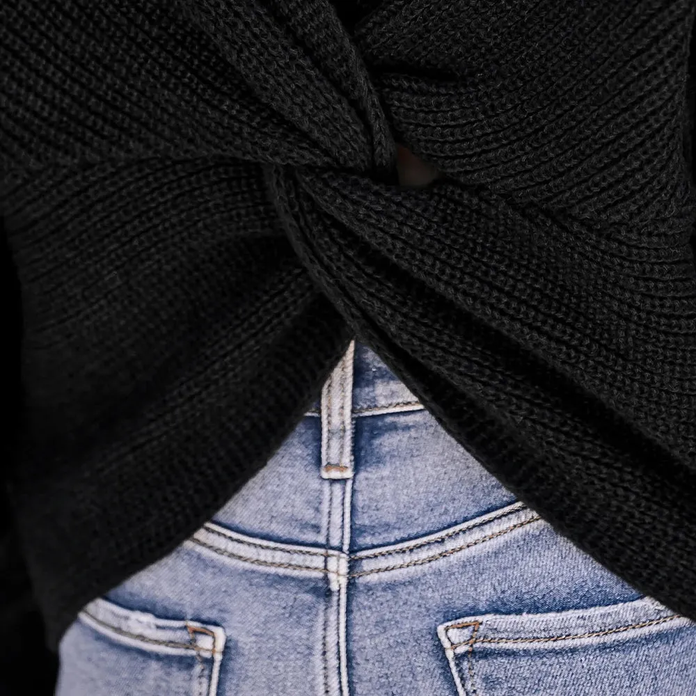 Chunky Knit Backless Sweater