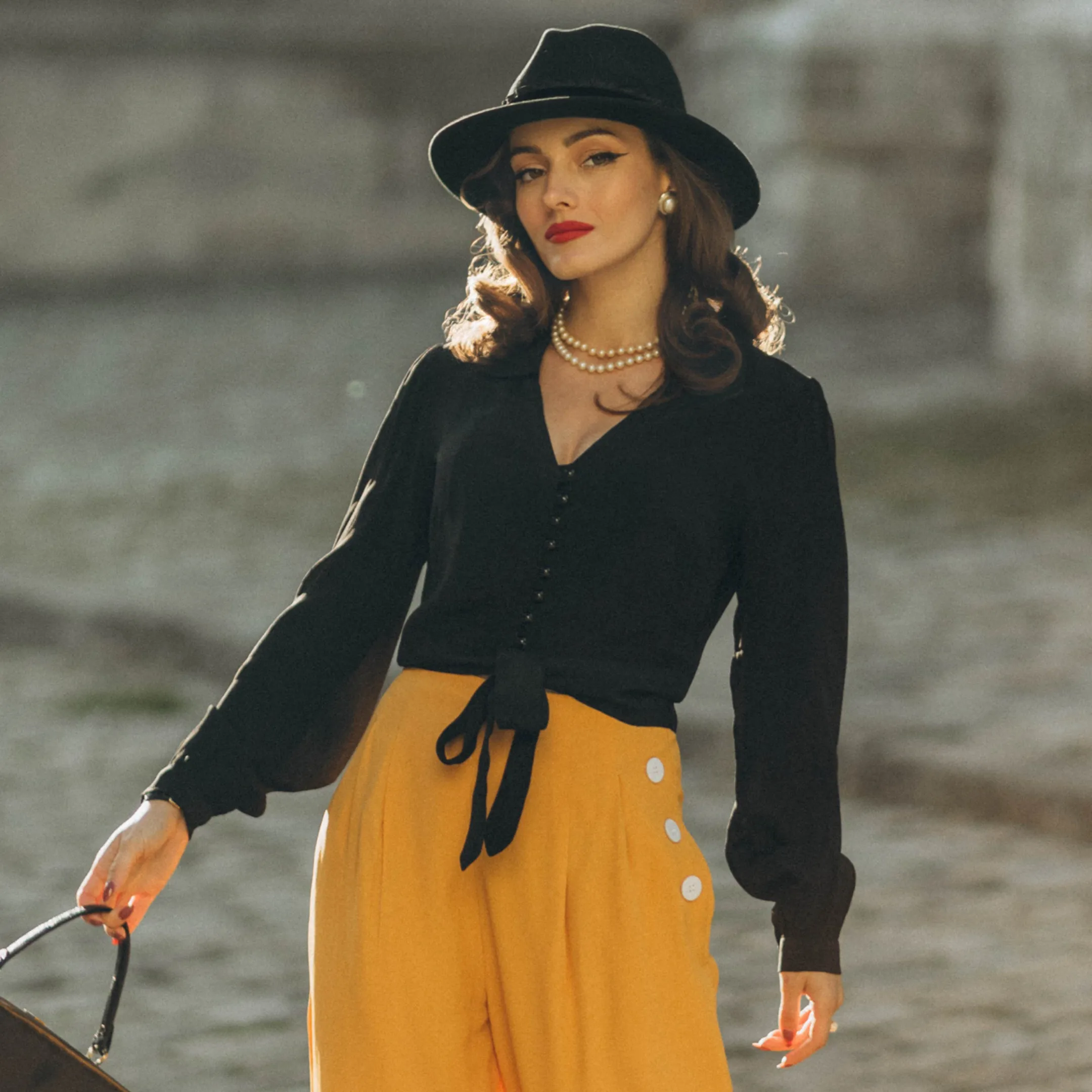 Clarice Blouse in Liquorice Black
