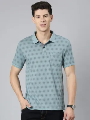 Classic Polo Mens Aop Lt.Green Polo Neck Slim Fit T-Shirt | BELLO - 271 B SF P