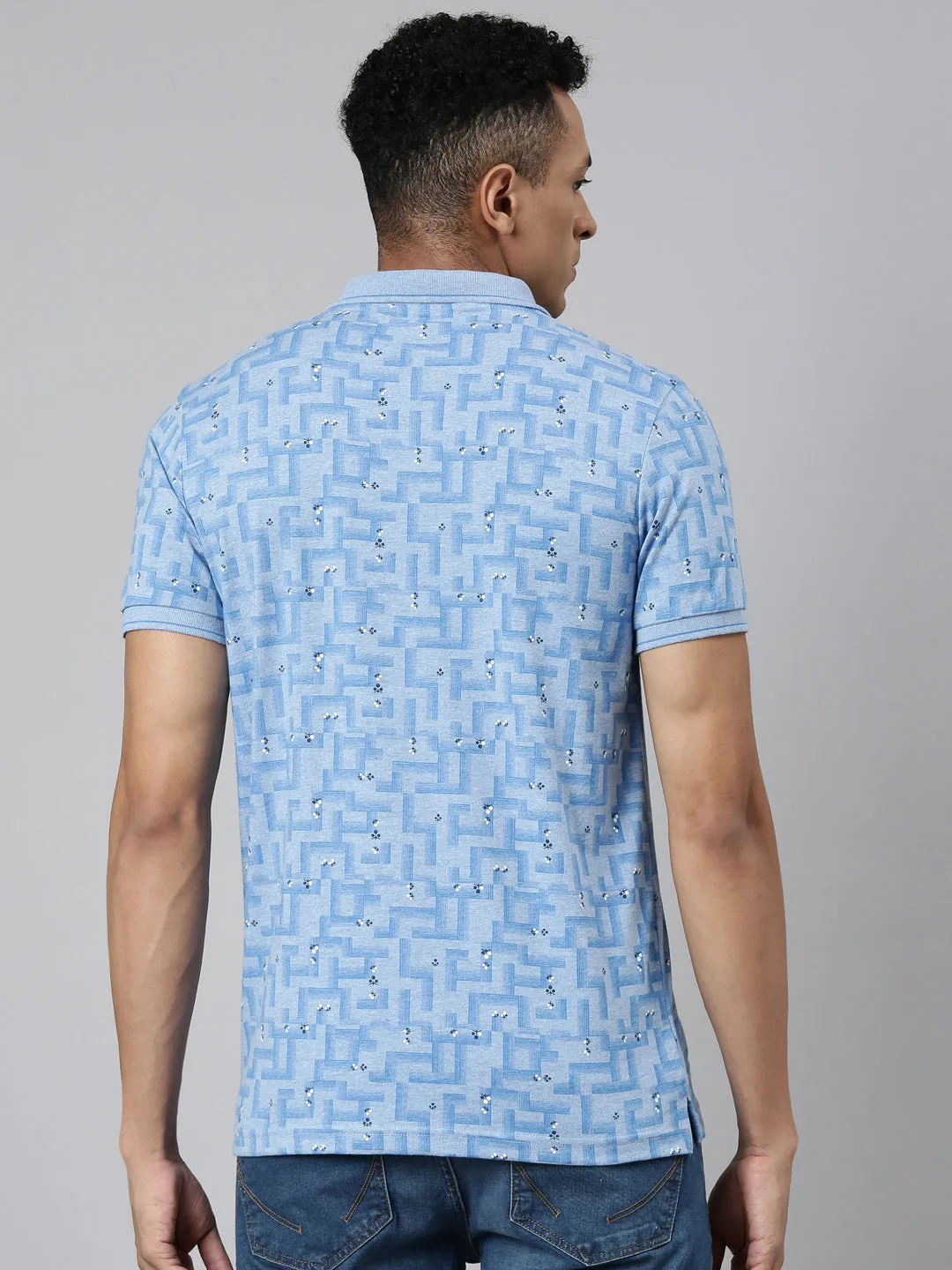 Classic Polo Men's Polo Neck Cotton Slim Fit Printed T-Shirt | BELLO-258 A SF P