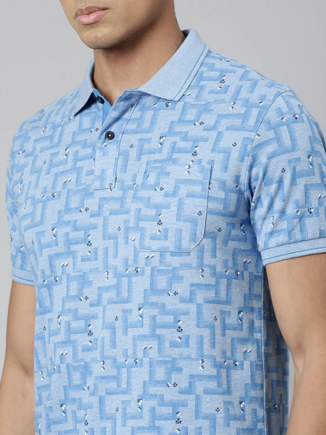 Classic Polo Men's Polo Neck Cotton Slim Fit Printed T-Shirt | BELLO-258 A SF P