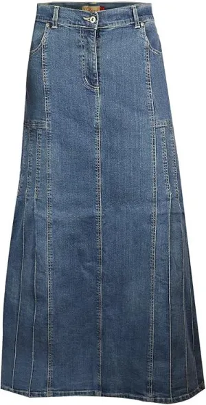 Clove Jeans Womens Stretch Denim A Line Skirt Long Maxi Skirts Plus Size 12-24