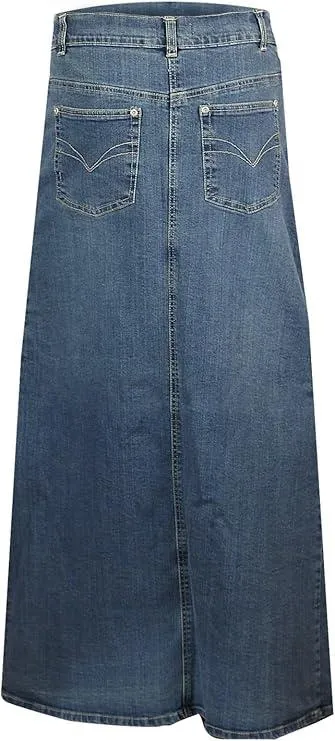 Clove Jeans Womens Stretch Denim A Line Skirt Long Maxi Skirts Plus Size 12-24