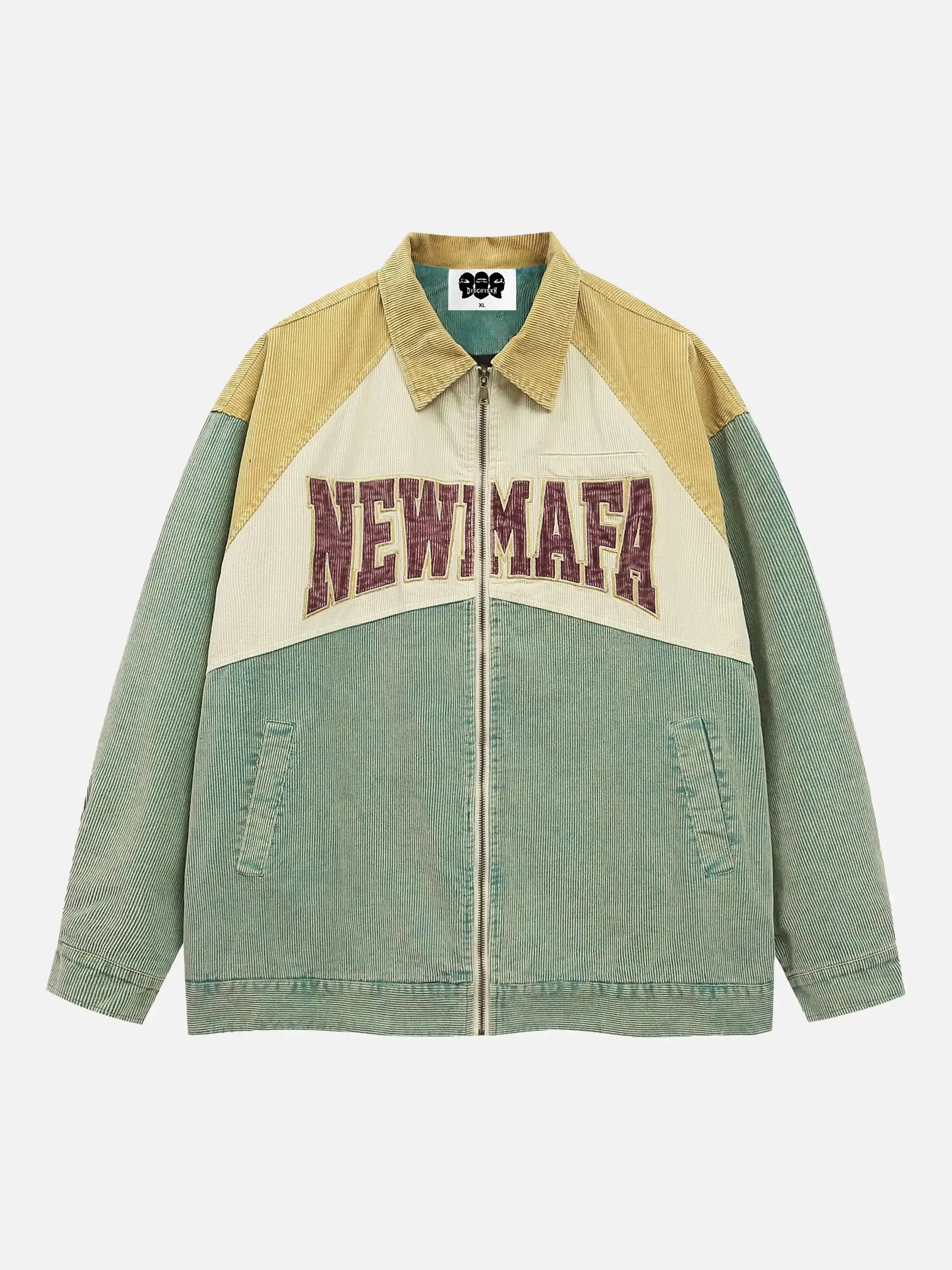 Contrast Patchwork Corduroy Jacket