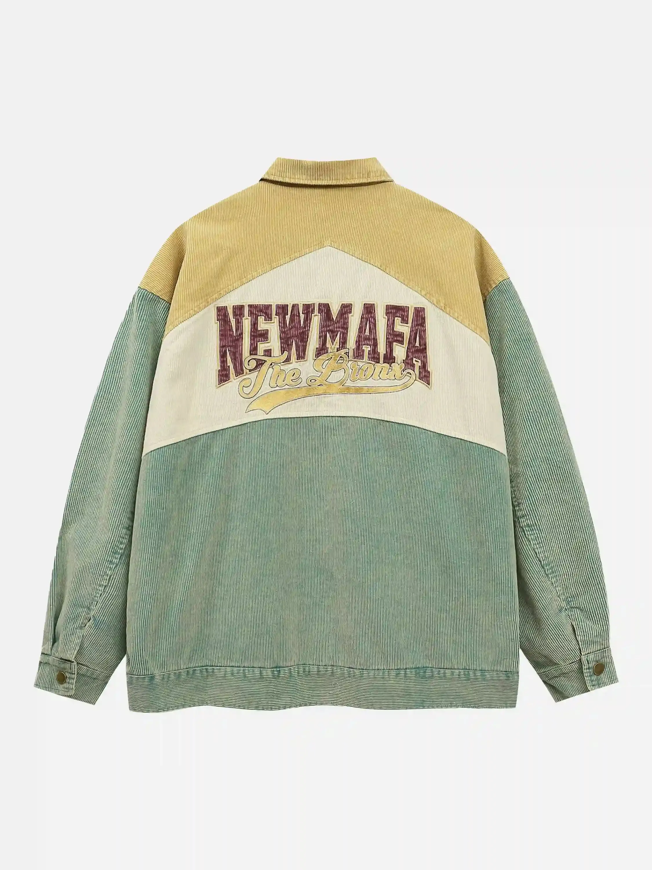 Contrast Patchwork Corduroy Jacket
