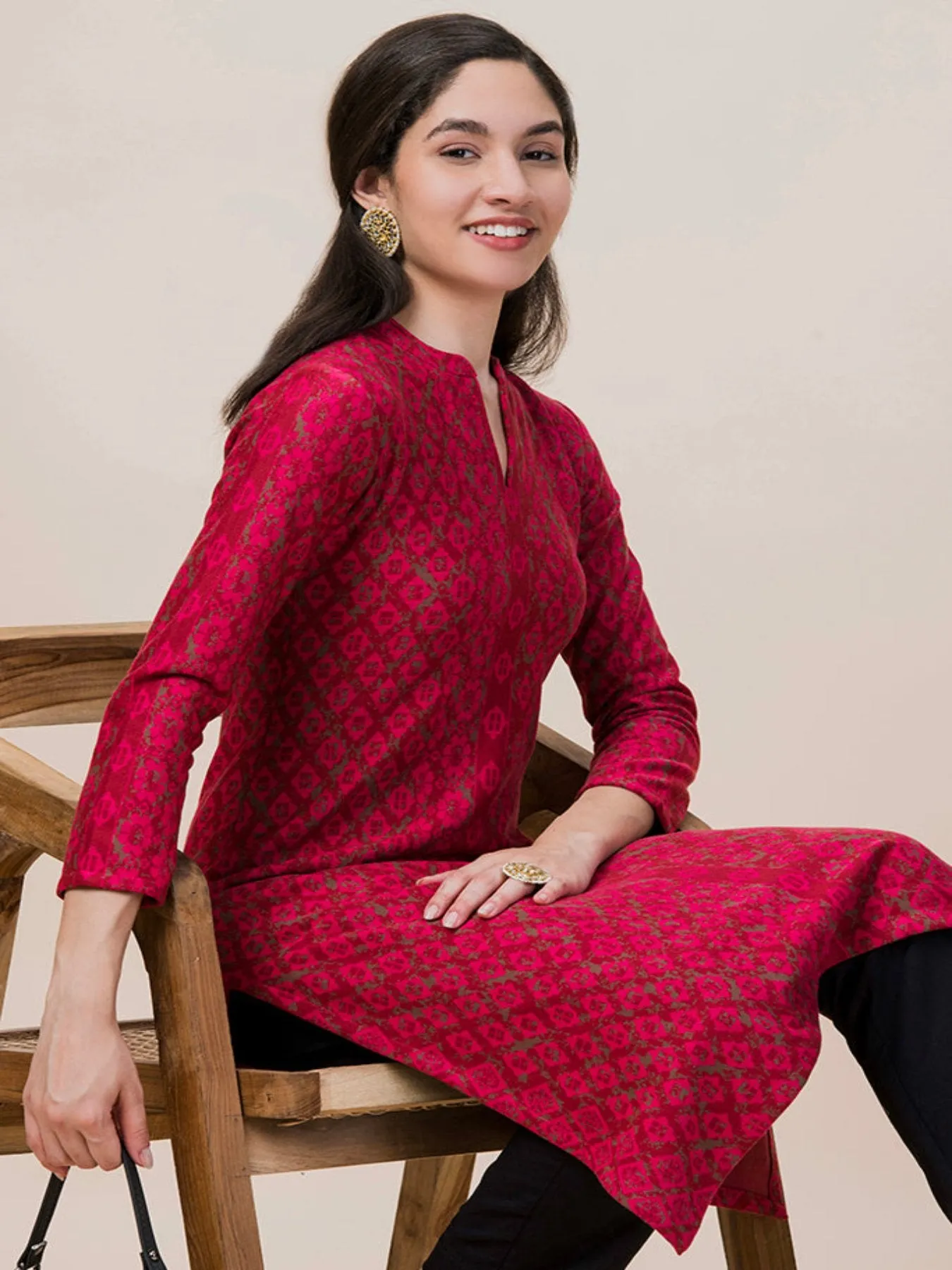 Cranberry Woolen Kurti
