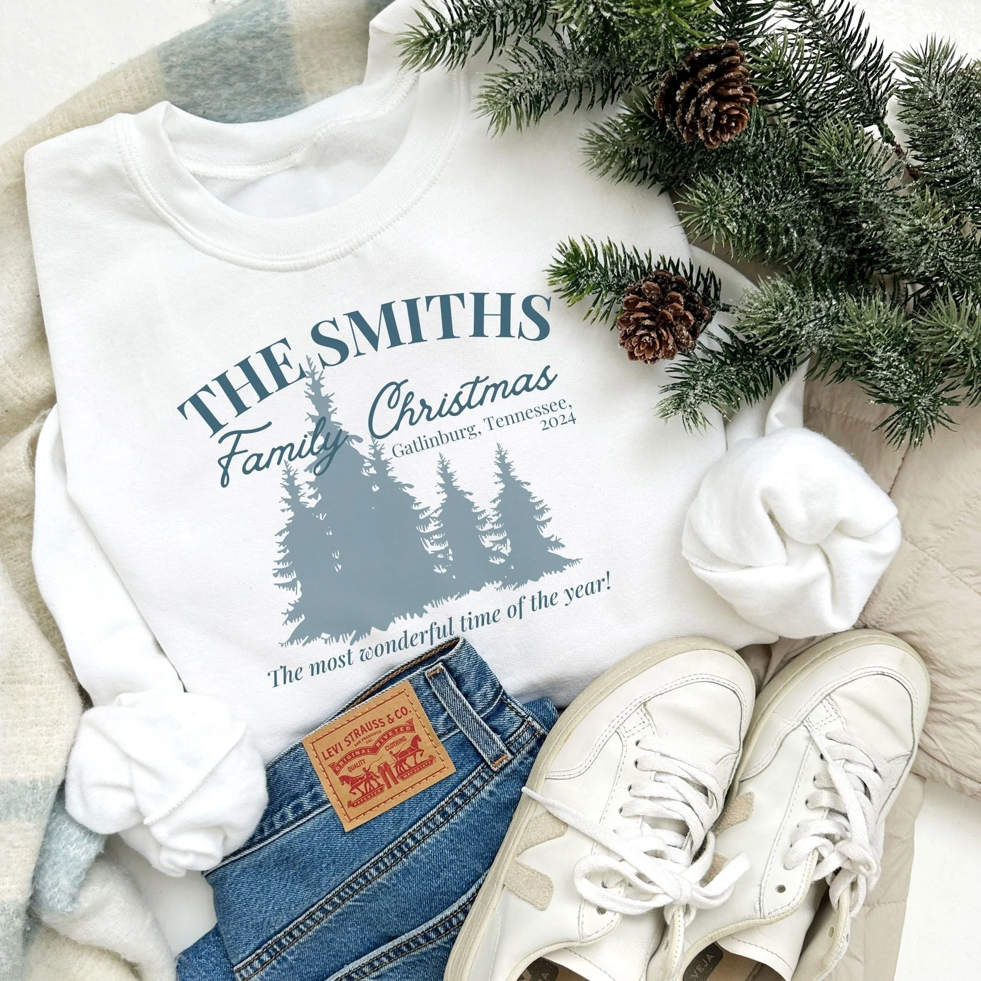 Custom Family Christmas Tree Sweatshirt