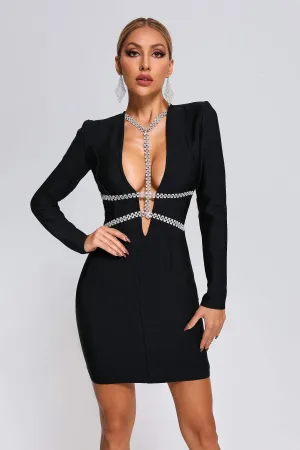 Diamanten Bandage Kleid