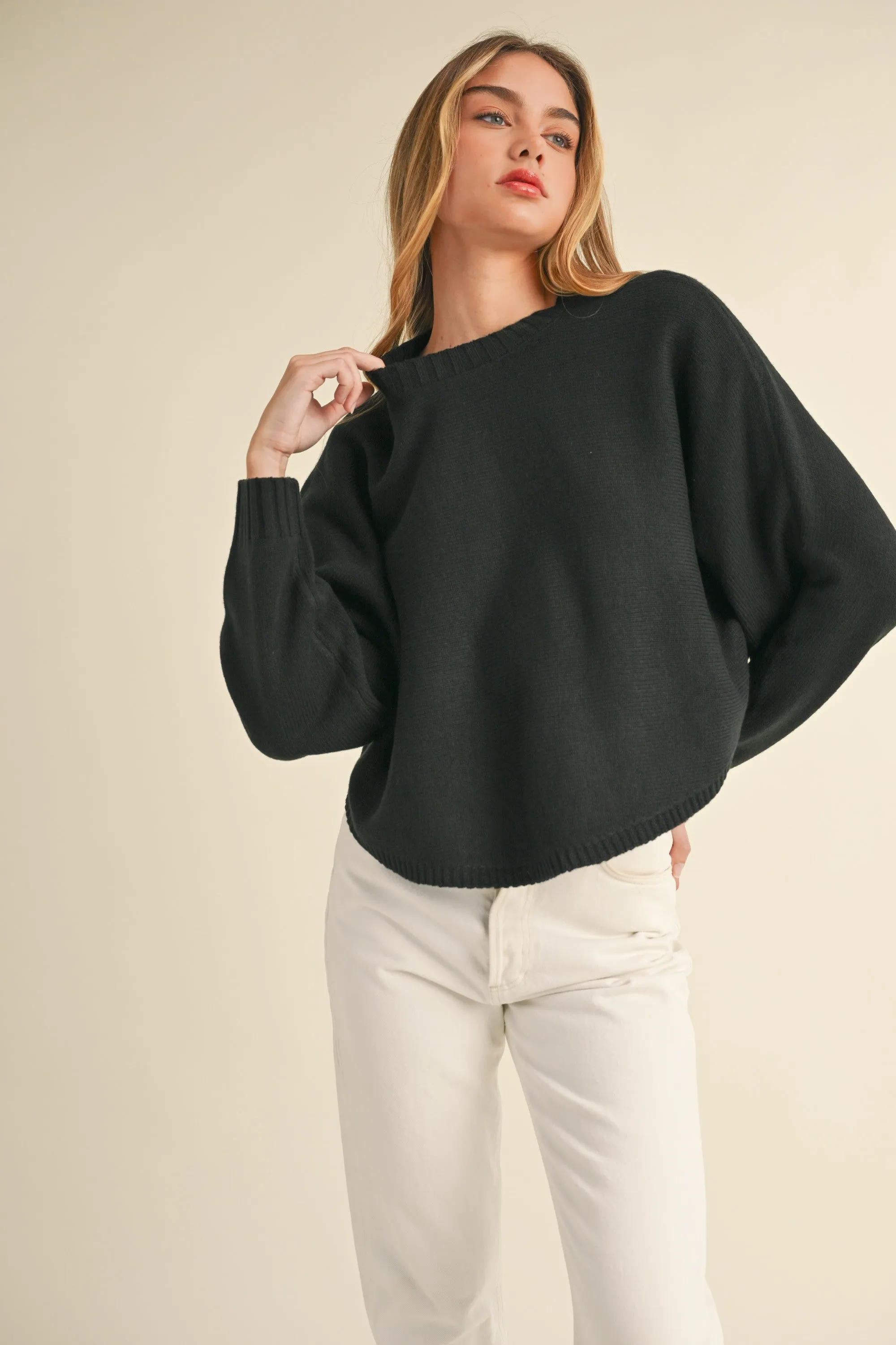 Doing My Best Black Sweater