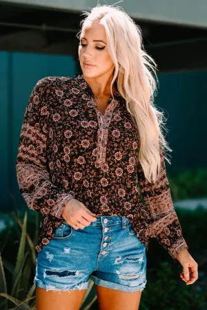 Floral Blooms Galore Print Blouse