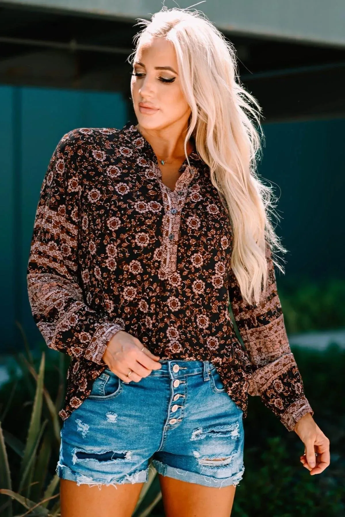 Floral Blooms Galore Print Blouse