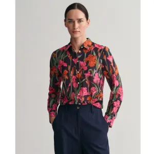 GANT Regular Fit Iris Print Cotton Silk Shirt 0199