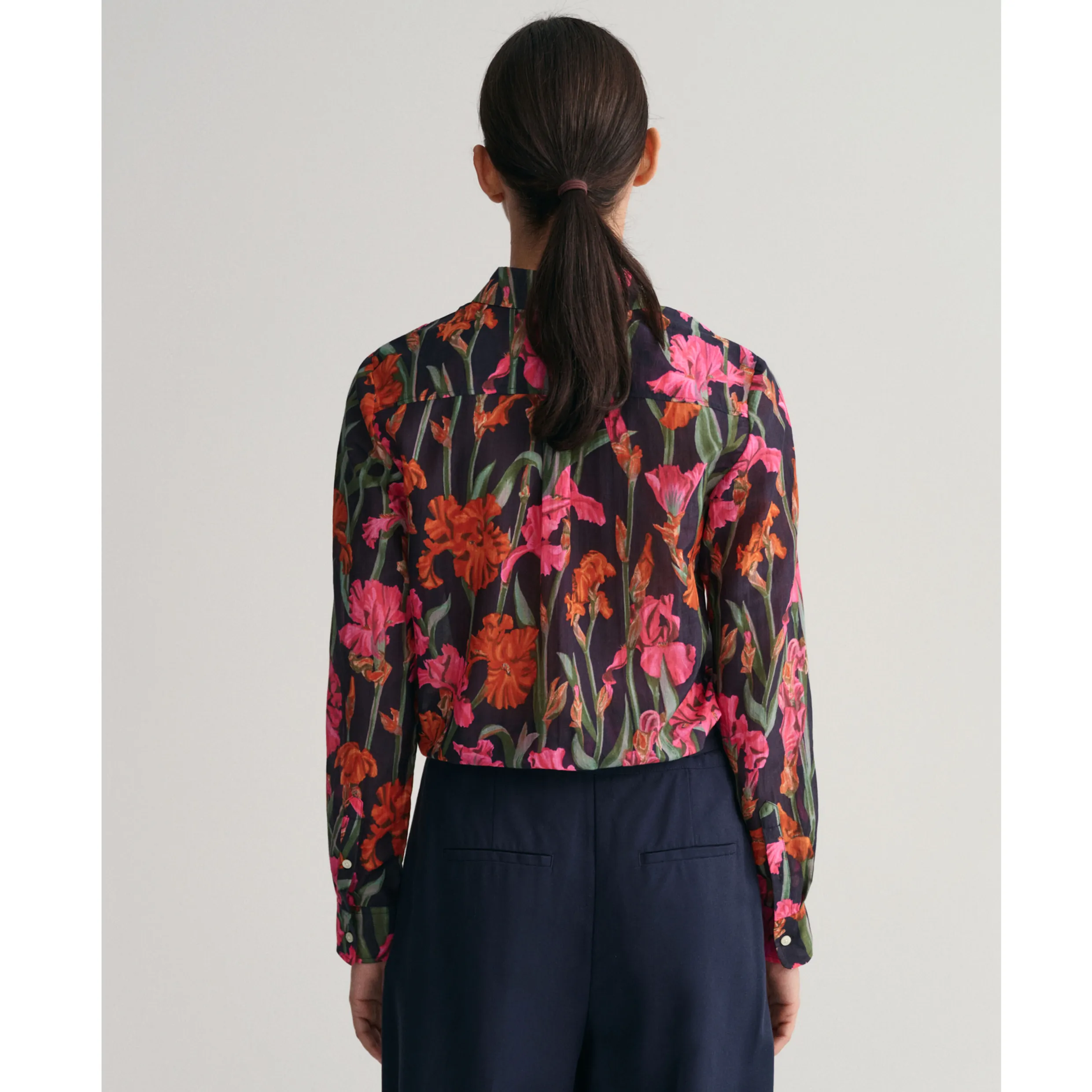 GANT Regular Fit Iris Print Cotton Silk Shirt 0199