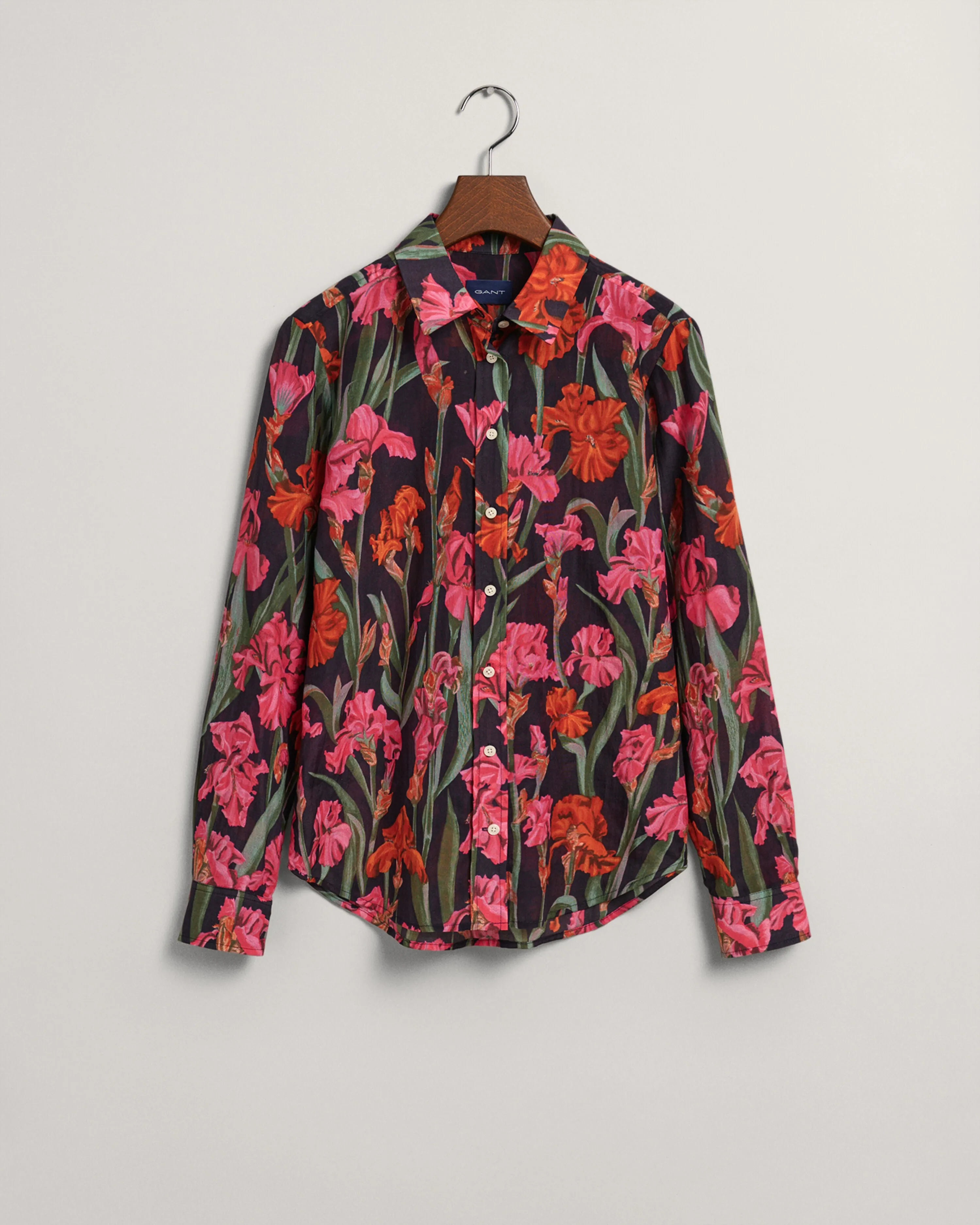 GANT Regular Fit Iris Print Cotton Silk Shirt 0199