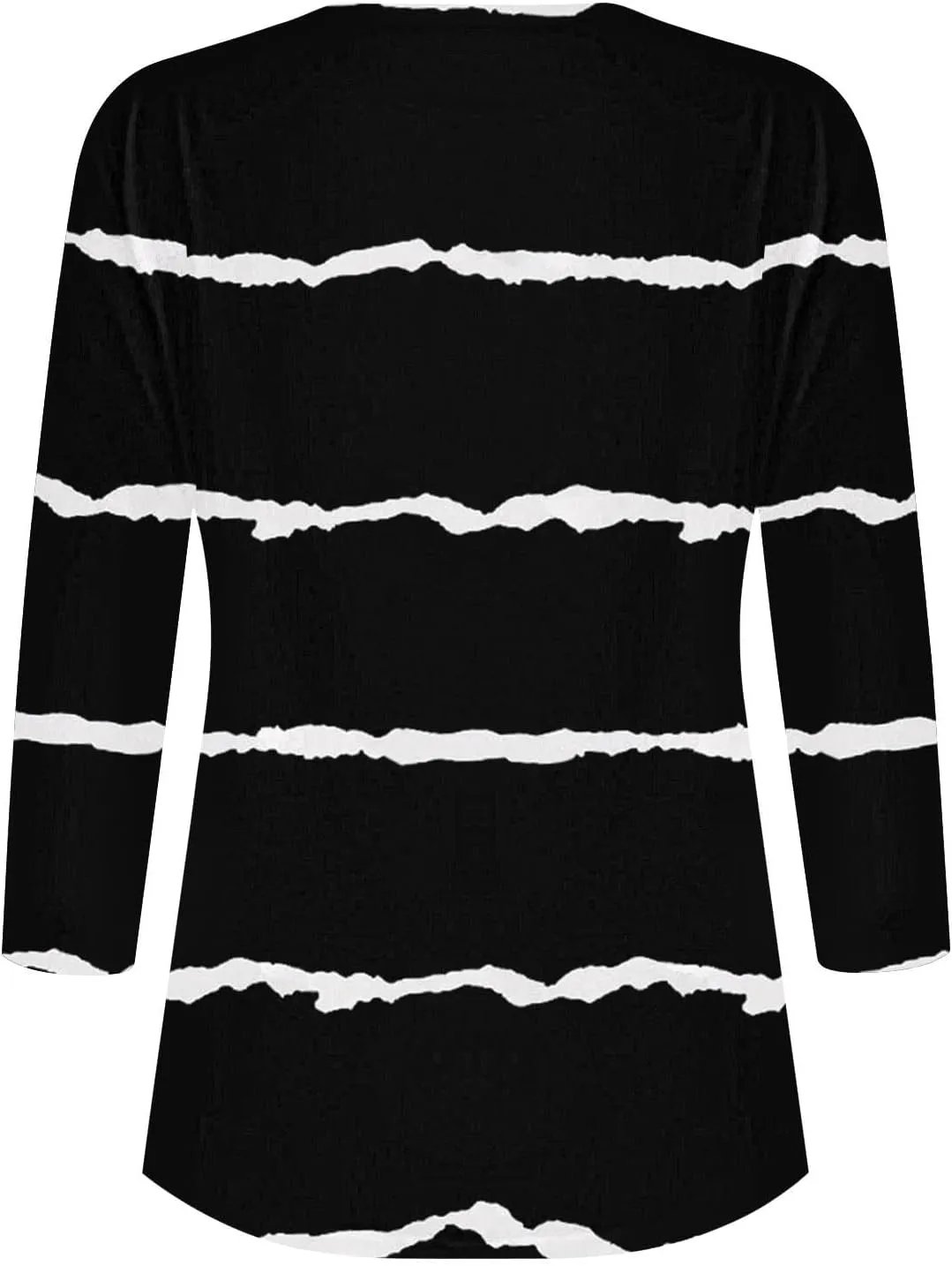Generic Women's Casual 3/4 Sleeve T-Shirt Square Neck Cute Tunic Tops Button Decor Pleated Dressy Blouse Summer Cute Boho Tee