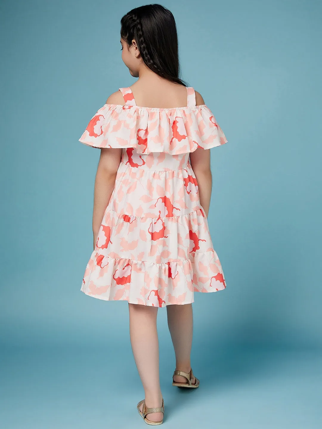 Girls Floral Puff Sleeve Dress