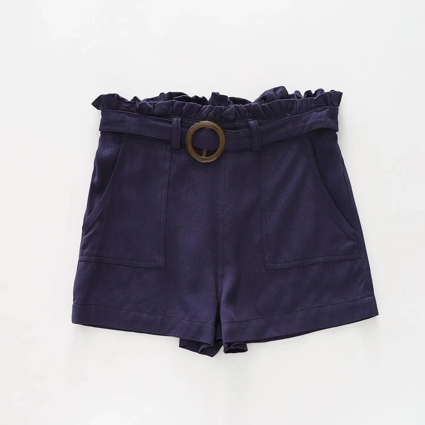 Girls Navy Blue Tailored Shorts