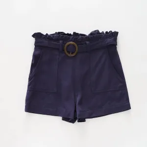Girls Navy Blue Tailored Shorts