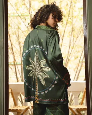 Green Palm Over-sized Shirt