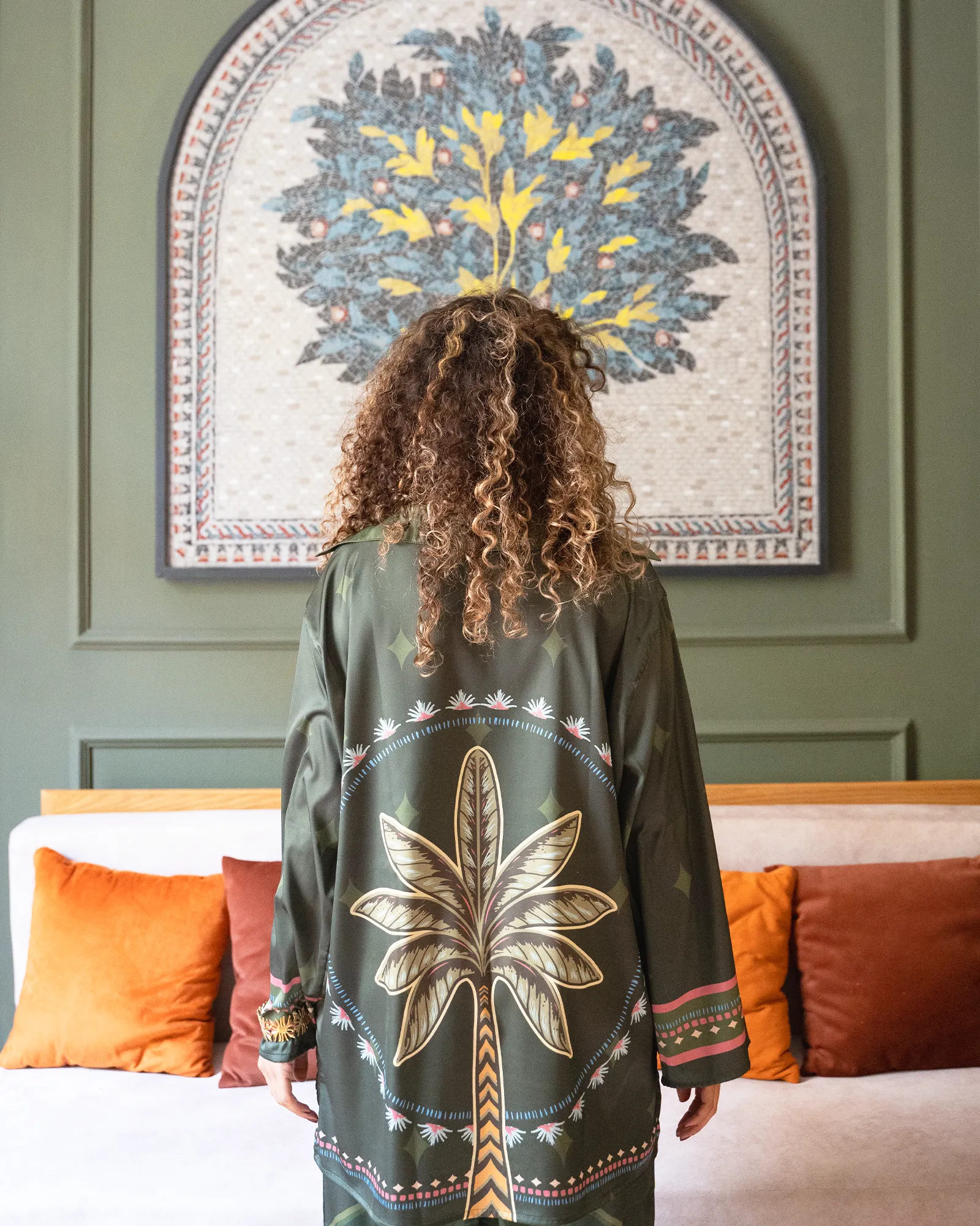 Green Palm Over-sized Shirt