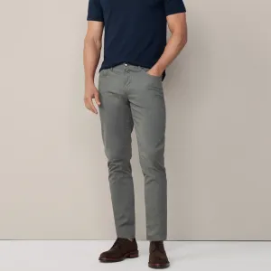 Hackett Regular Fit Trinity Sateen 5 Pocket Trousers In Myrtle Green