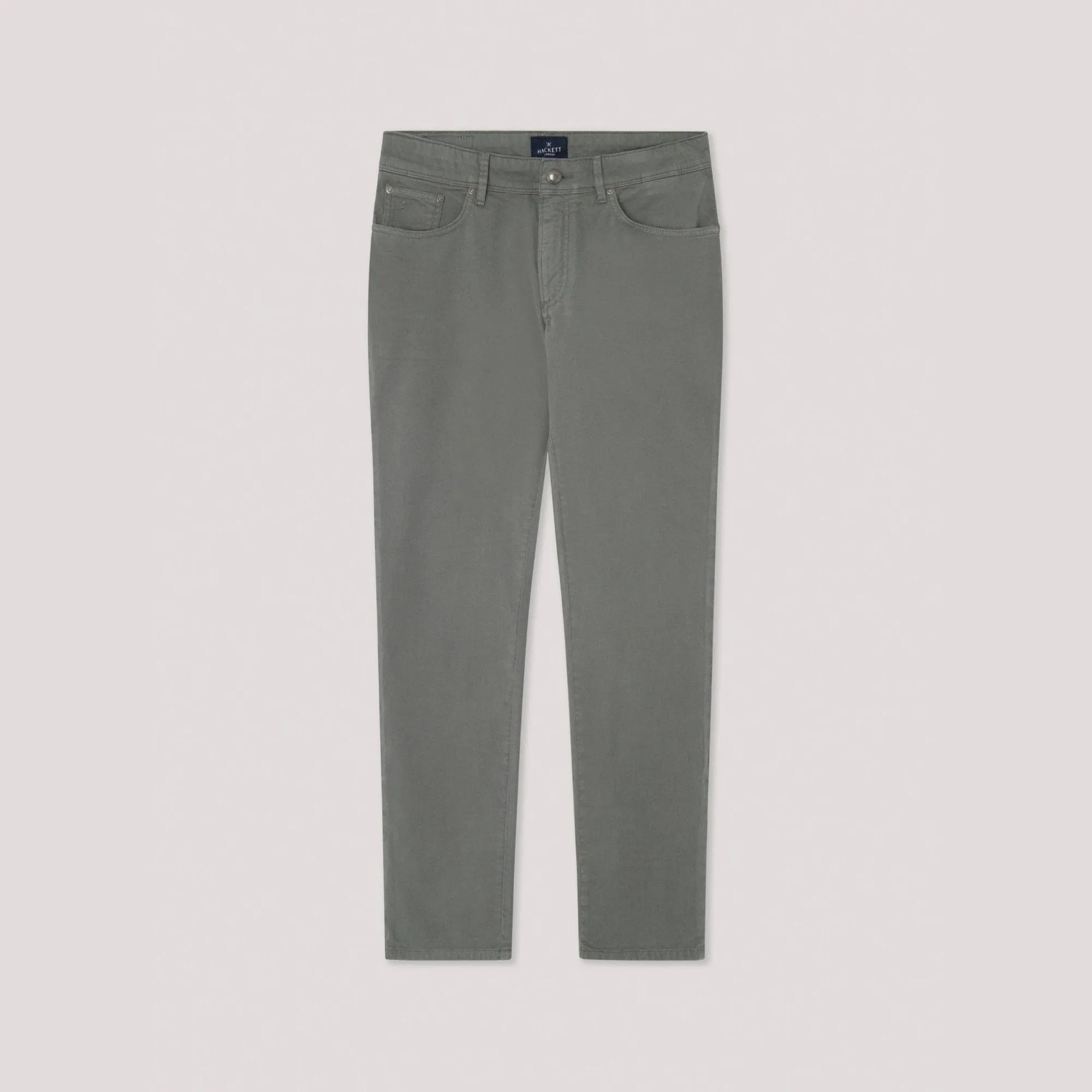 Hackett Regular Fit Trinity Sateen 5 Pocket Trousers In Myrtle Green