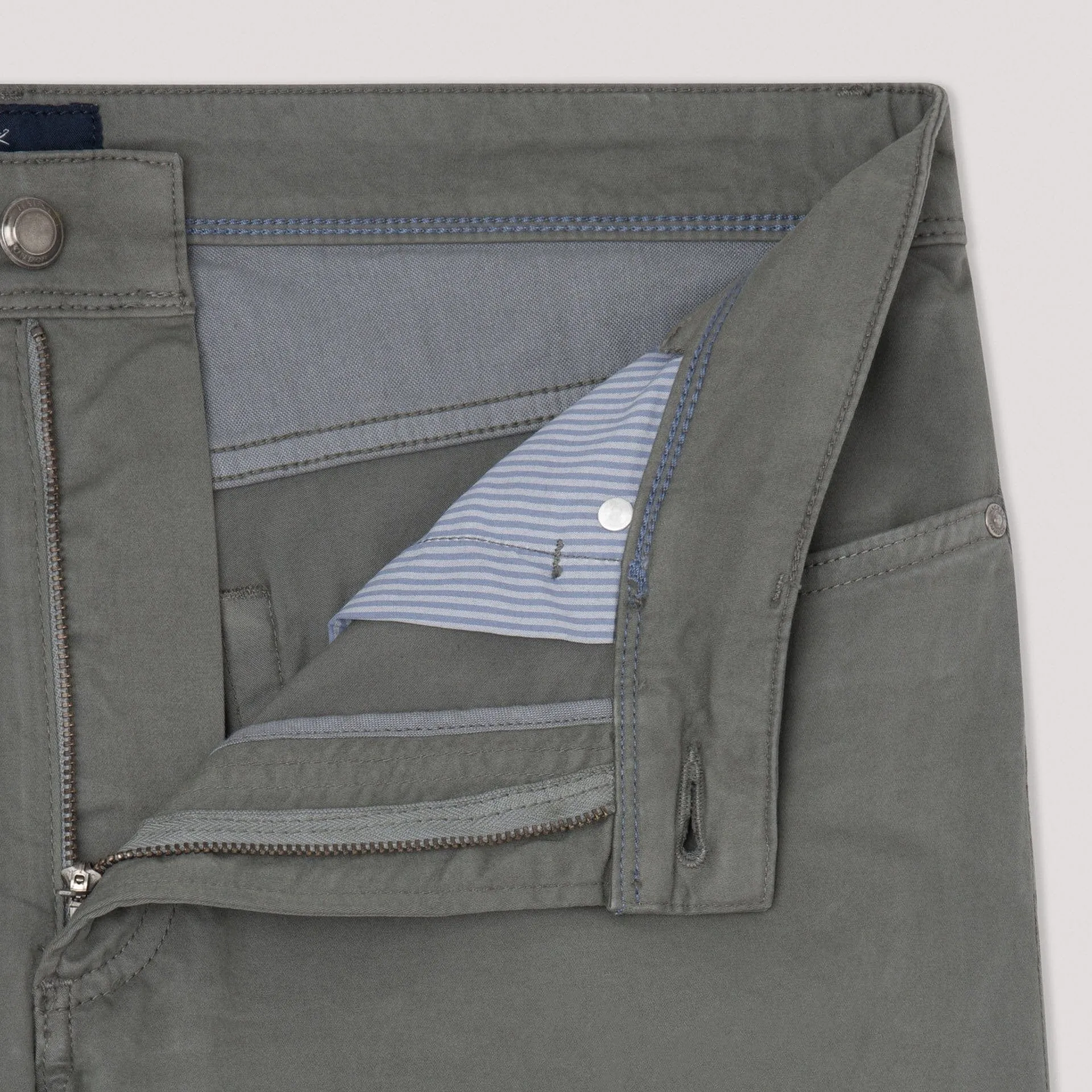 Hackett Regular Fit Trinity Sateen 5 Pocket Trousers In Myrtle Green