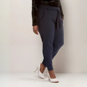 HIGH WAIST SIDE POCKET TROUSERS WITH TIE BELT