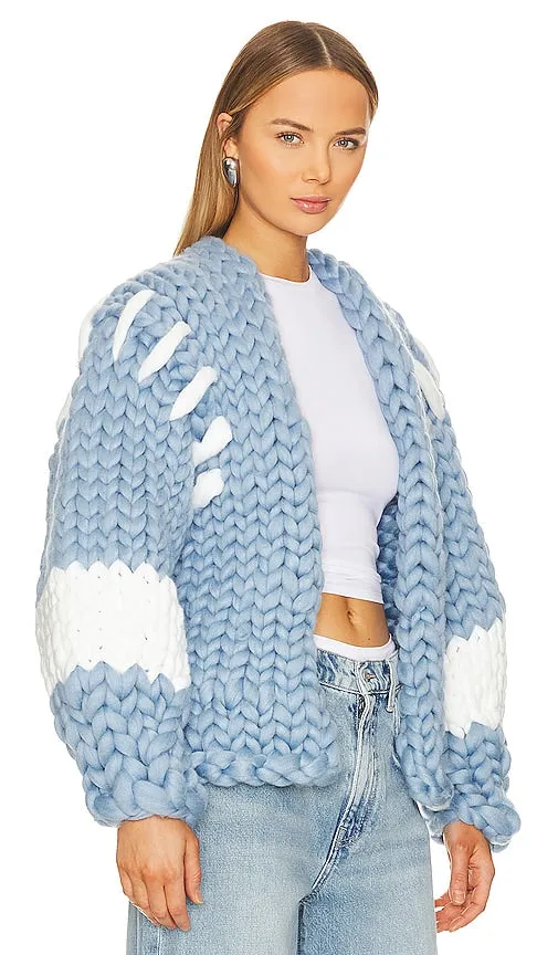 Hope Macaulay Colossal Knit Coat in Baby Blue