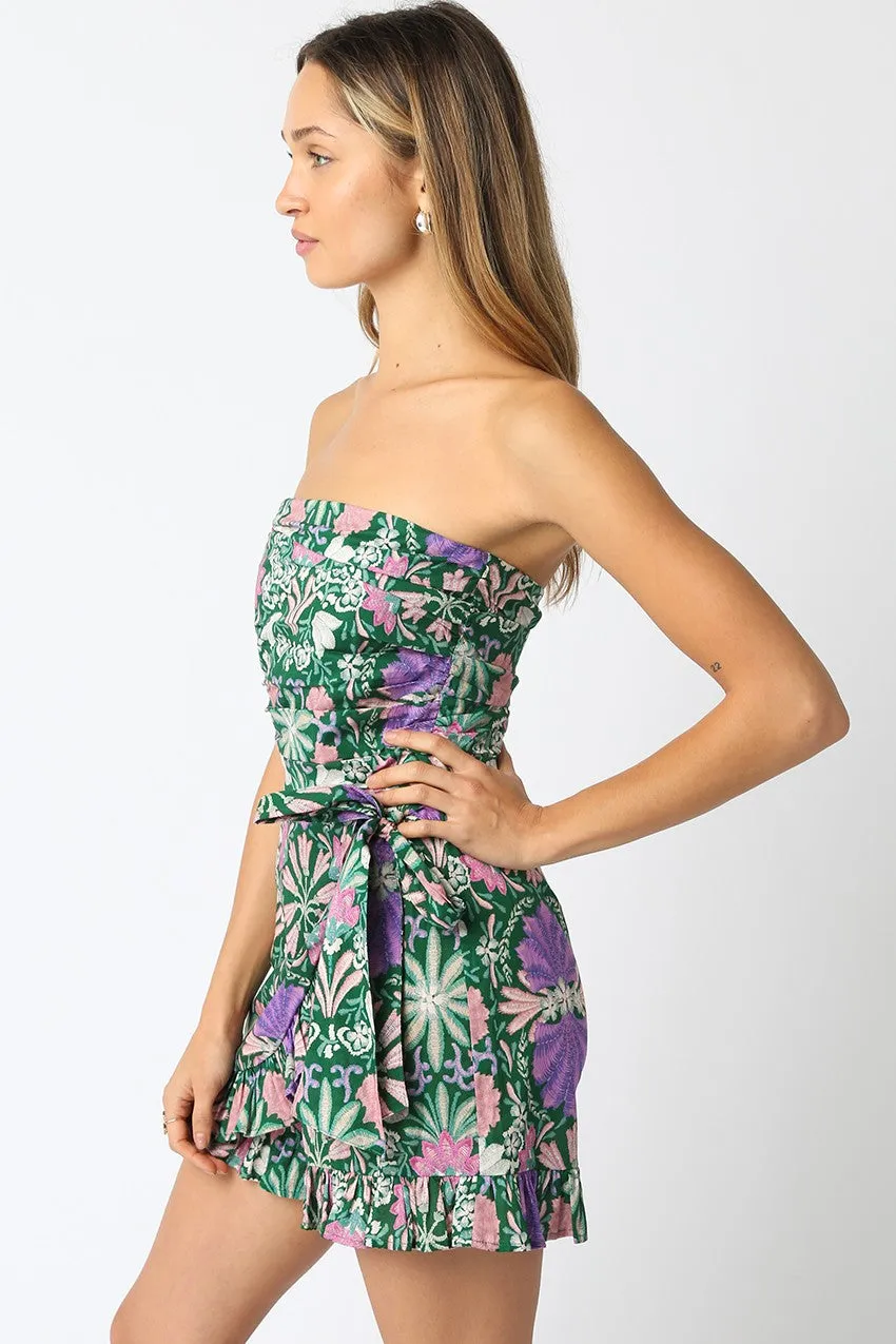 Kara Floral Romper Green Multi