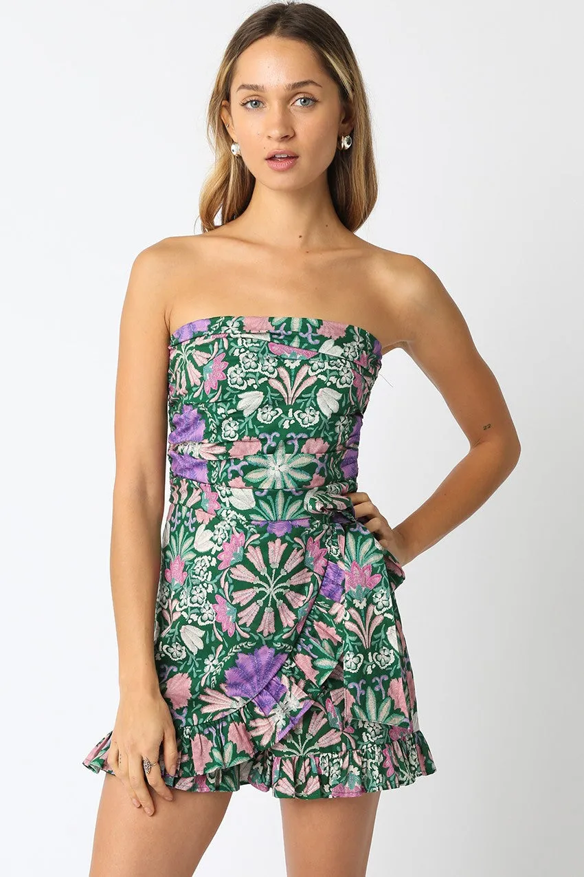 Kara Floral Romper Green Multi