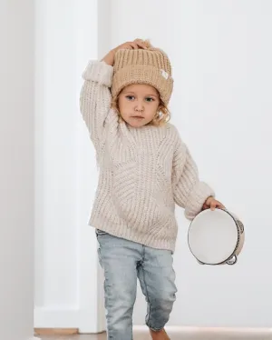 L   L The Label | Kids Knit Beanie - Oatmeal