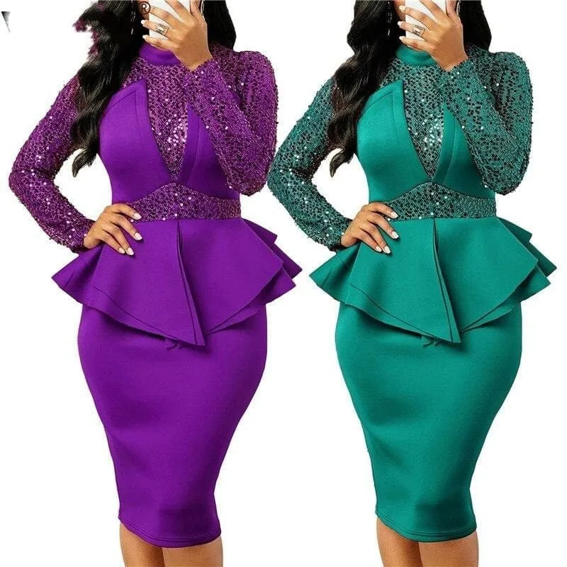 Ladies Sexy Full Sleeve Business/Casual Dress