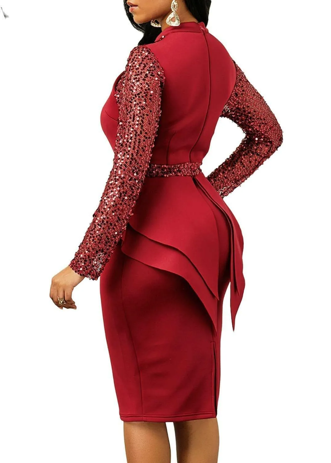 Ladies Sexy Full Sleeve Business/Casual Dress