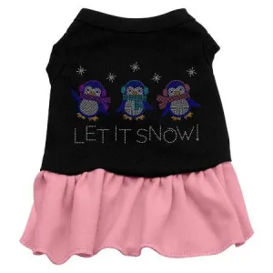 Let it Snow Penguins Rhinestone Dress Black with Pink XS (8)