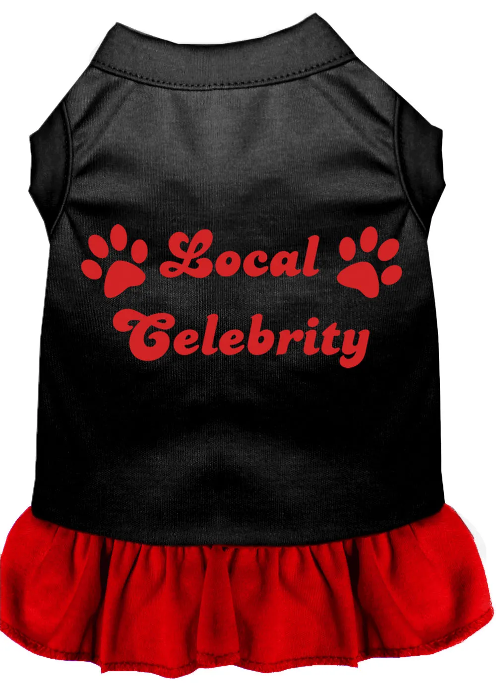 Local Celebrity Screen Print Dress Black With Red Med